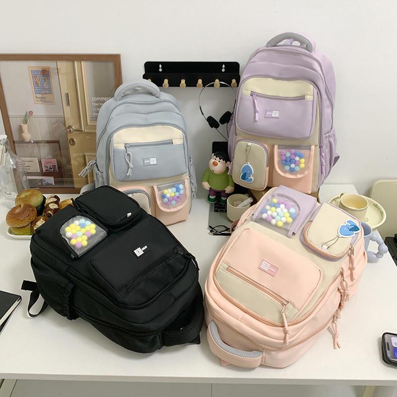 Trendy College Student Backpack Spacious Nylon Bag For High School And University Use