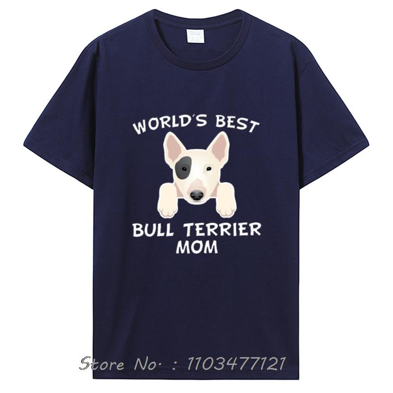 New Bull Terrier Mom T Shirt - World'S Best Bull Terrier Mom Dog Owner T-Shirt Graphic Tees Clothing Oversized Tshirt