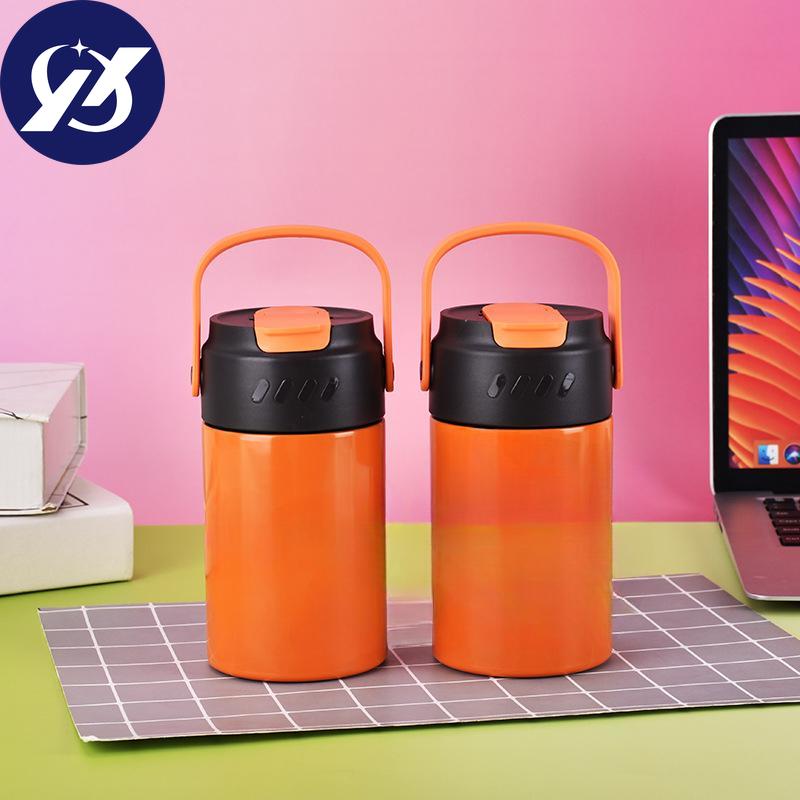 316 Stainless Steel Portable Flower Cups Portable Campus Male and Female Students Carry Thermos Cups Outdoor Suction Cups