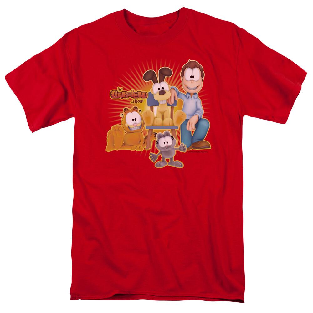 Garfield Say Cheese T-shirt Mens Licensed Cat Jim David Comics Tee Red XXL