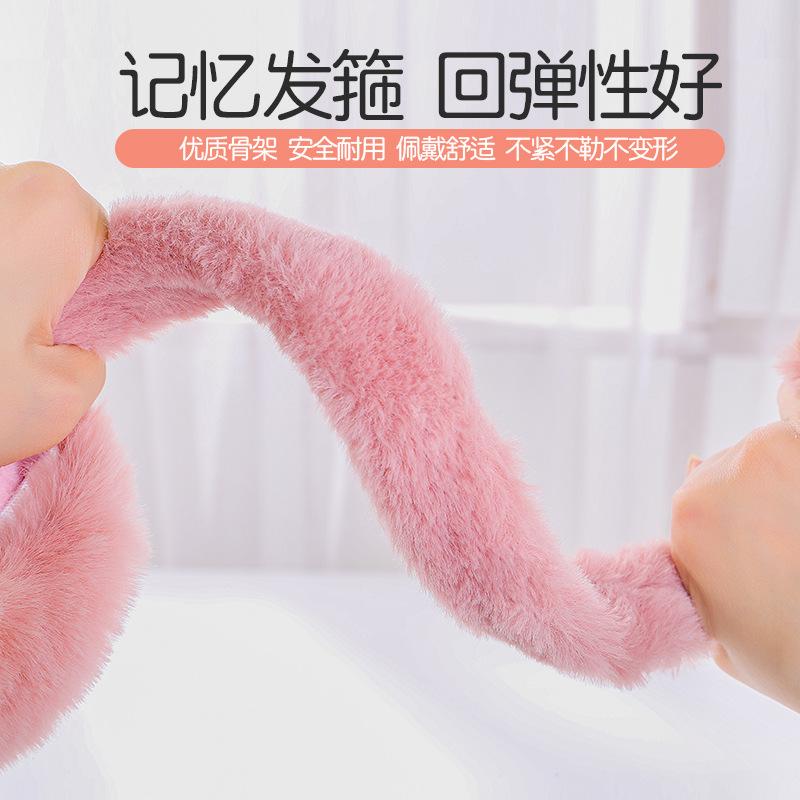 Foldable earmuffs to keep warm in winter, men's and women's ear muffs, ear bags, cute students imitation rabbit fur thickened plush