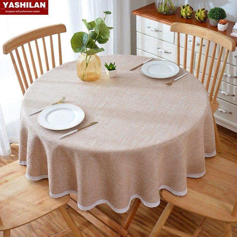 

Style round Tablecloth round Tablecloth Small Coffee Table Cloth Accessible Luxury Modern Scandinavian American Table Cloth Fabric Cotton Linen Light Gold Cover cloth 50*50cm