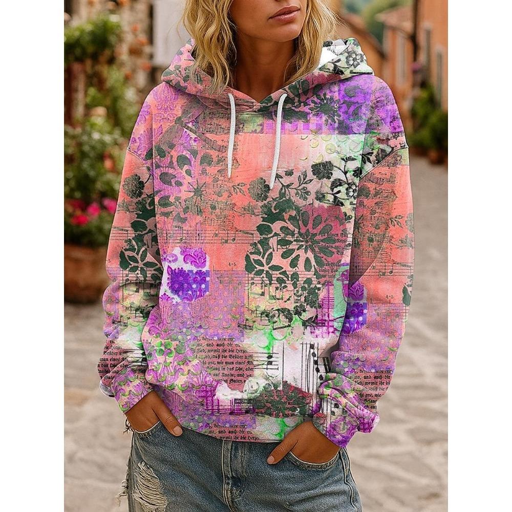 Floral Graphic Vintage 3D Print Patchwork Hoodies Kids Hooded Sweatshirts Y2K Boy Tops Tracksuit Pullover Girl Coat Clothing