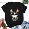 New Cat Don'T Stress Meowt Printed T Shirt Women Teens Fashion Hip Hop Harajuku Casual Short Sleeve Unisex Tops Tees
