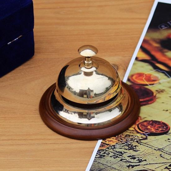 12.7 Cm Brass Elegant Hotel Bell Floral Ornament Bell Table Bell Art Deco Style Bell  Office Gift Idea Reception Bell