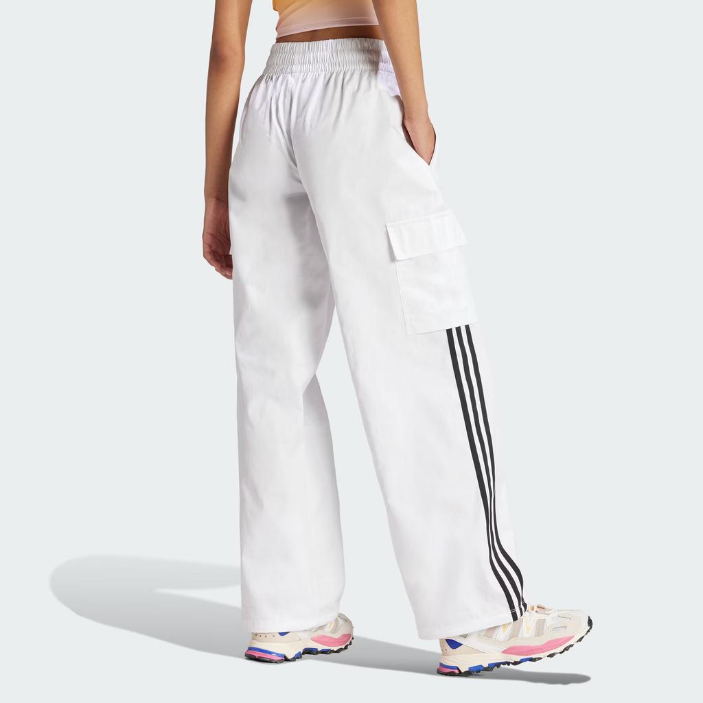 adidas Originals Cargo Trousers With Three Stripes Women Bottoms White JH3176