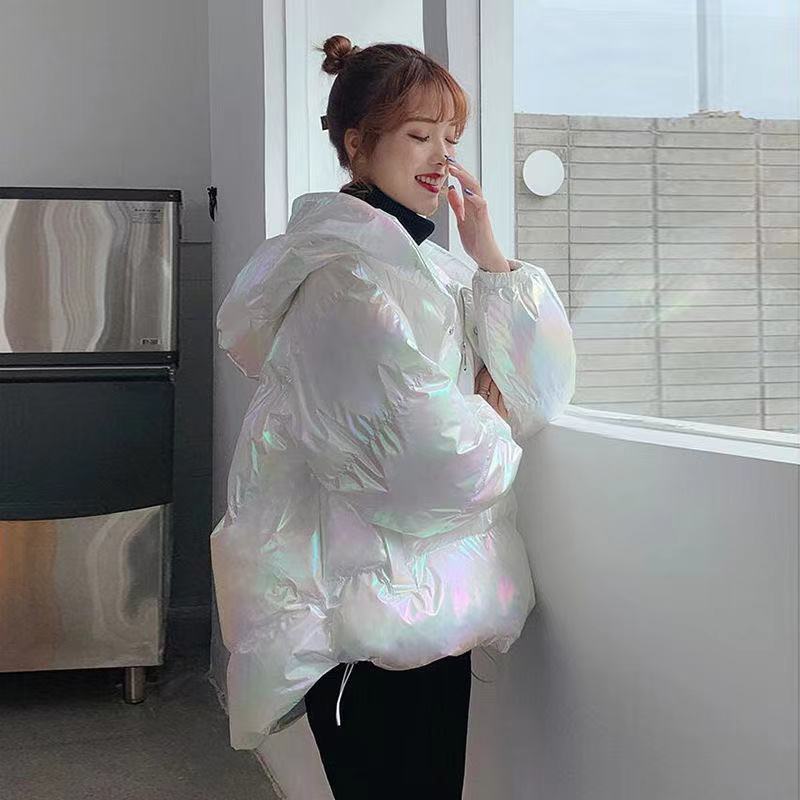 High Quality Fashion Autumn Winter Women Loose Parkas Female Thickening Warm Hooded Cotton Padded Korean Style White Jacket Coat