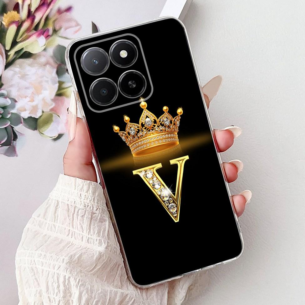 Clear For Honor X5b GFY-LX2 Case X5b Plus Fashion Luxury A-Z Letters Soft Back Cover For Honor X5b Plus Phone Case GFY-LX2P