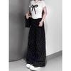 Pear-Shaped High-Waist Plus Size Black Polka Dot Wide-Leg Pants for Women - Spring/Summer Casual Slimming Design