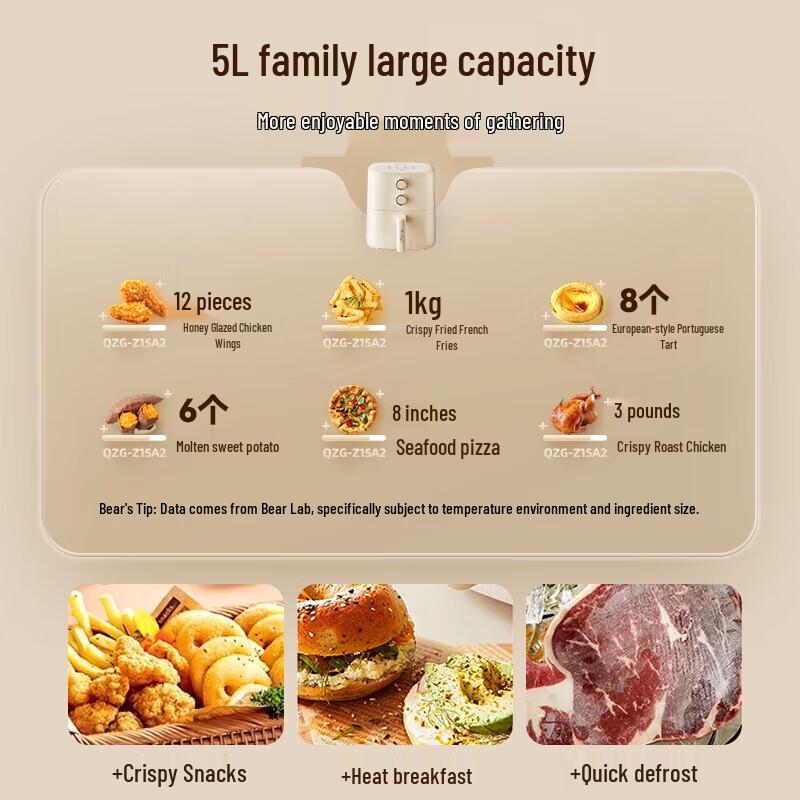 Bear 5L Multi-functional Hot Air Fryer CN plug (adapter included)