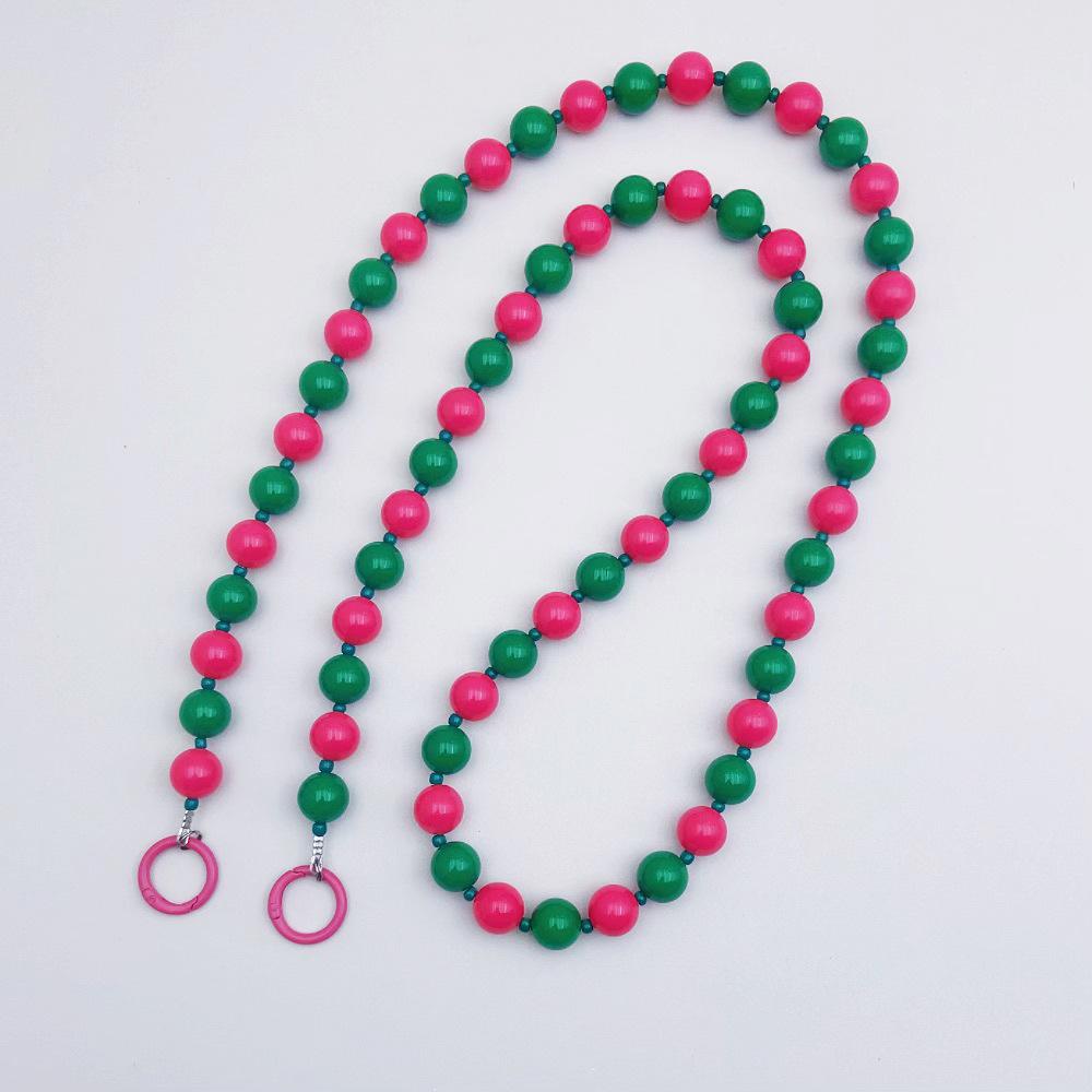 INS Colored Candy Acrylic Beads Fashion Anti-lost Hand Carry Diagonal Span Mobile Phone Chain
