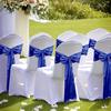 10Pcs Chair Back Flower Satin Chair Tie Bow DIY Bow Tying Banquets Parties Weddings Decoration Chair Styling Accessories