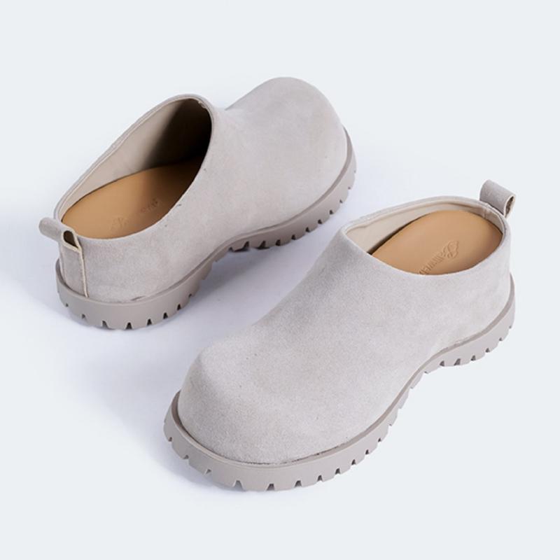 Fashion High-Quality Faux Suede Wedge Slippers Women Retro Round-Toe Height Increasing Design Slide Sandals Comfortable Non-slip Loafers