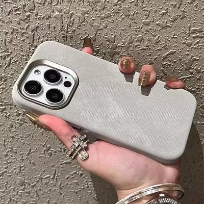 Flannel Leather Texture Case for iPhone 16 Pro Max & 15 Pro Max