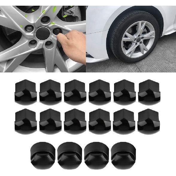 For Lug Nut Covers Senyar 20pcs 17mm Car Wheel Bolt Nut Cover, Universal Covers Auto Hub Screw Anti-Theft Cover for Auto (Black)