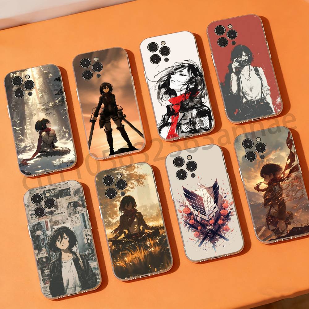 Attack On T-Titan Mikasa Phone Cases For iPhone 17 16 15 14 13 12 11 Pro Max Plus Luxury Camera Protection Plastic