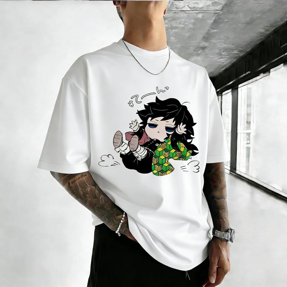 Ghost Slayer Blade Tomioka Yoshiyuki 2026 Summer Harajuku Anime New Unisex Tshirt