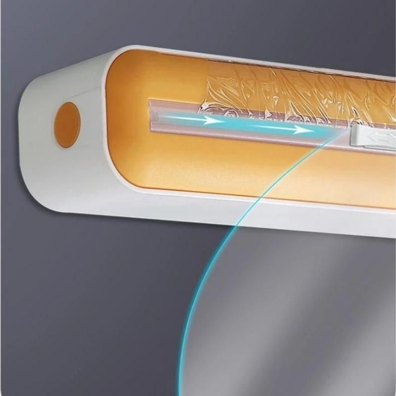 Plastic Wrap Dispenser Plastic Film Cutter Saran Wrap Organizer Food Film Cutting Box Kitchen Storage Accessories