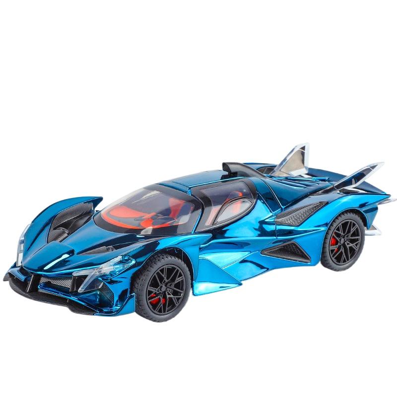 1/24 Apollo Project EVO Alloy Sports Car Model Diecasts Metal Electroplated Racing Car Vehicles Model Sound Light Kids Toy Gift