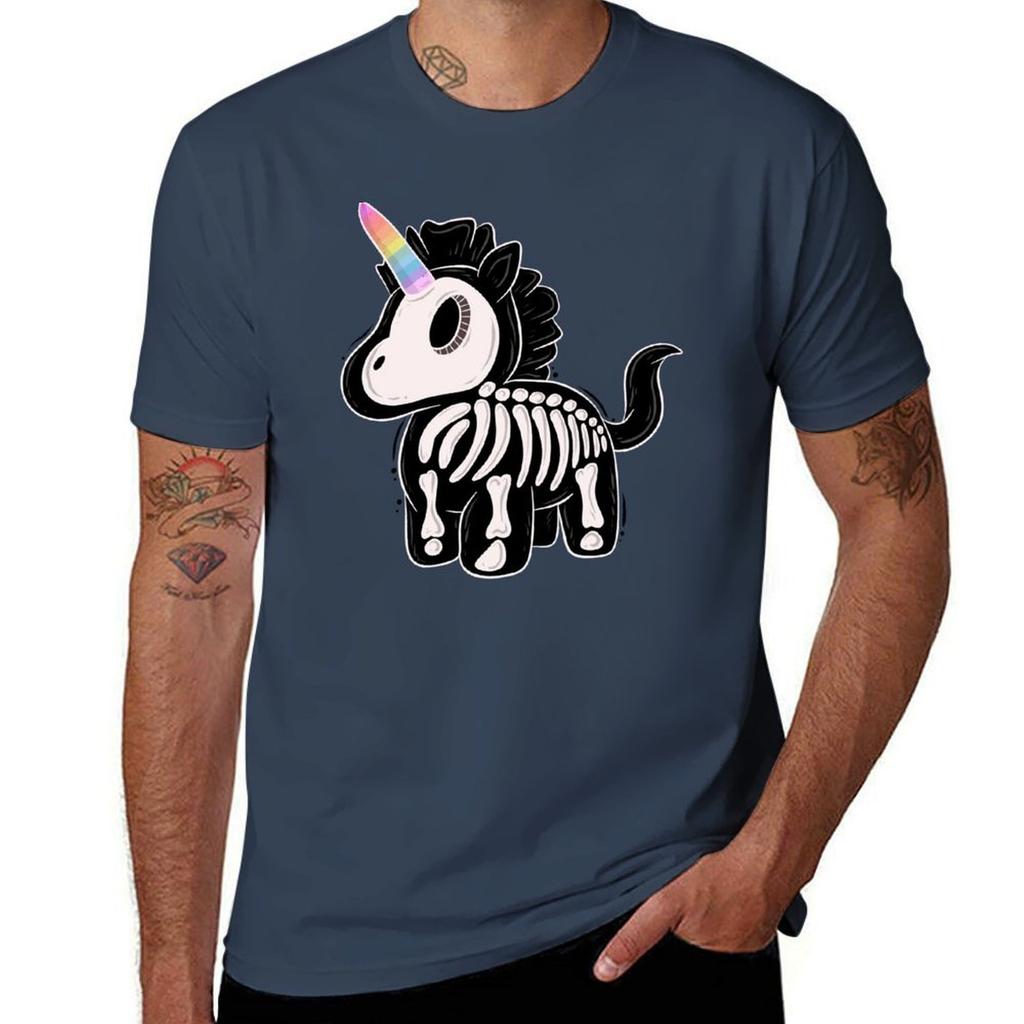 Unicorn Skeleton Tshirt Casual Street Style Short Sleeve Tee