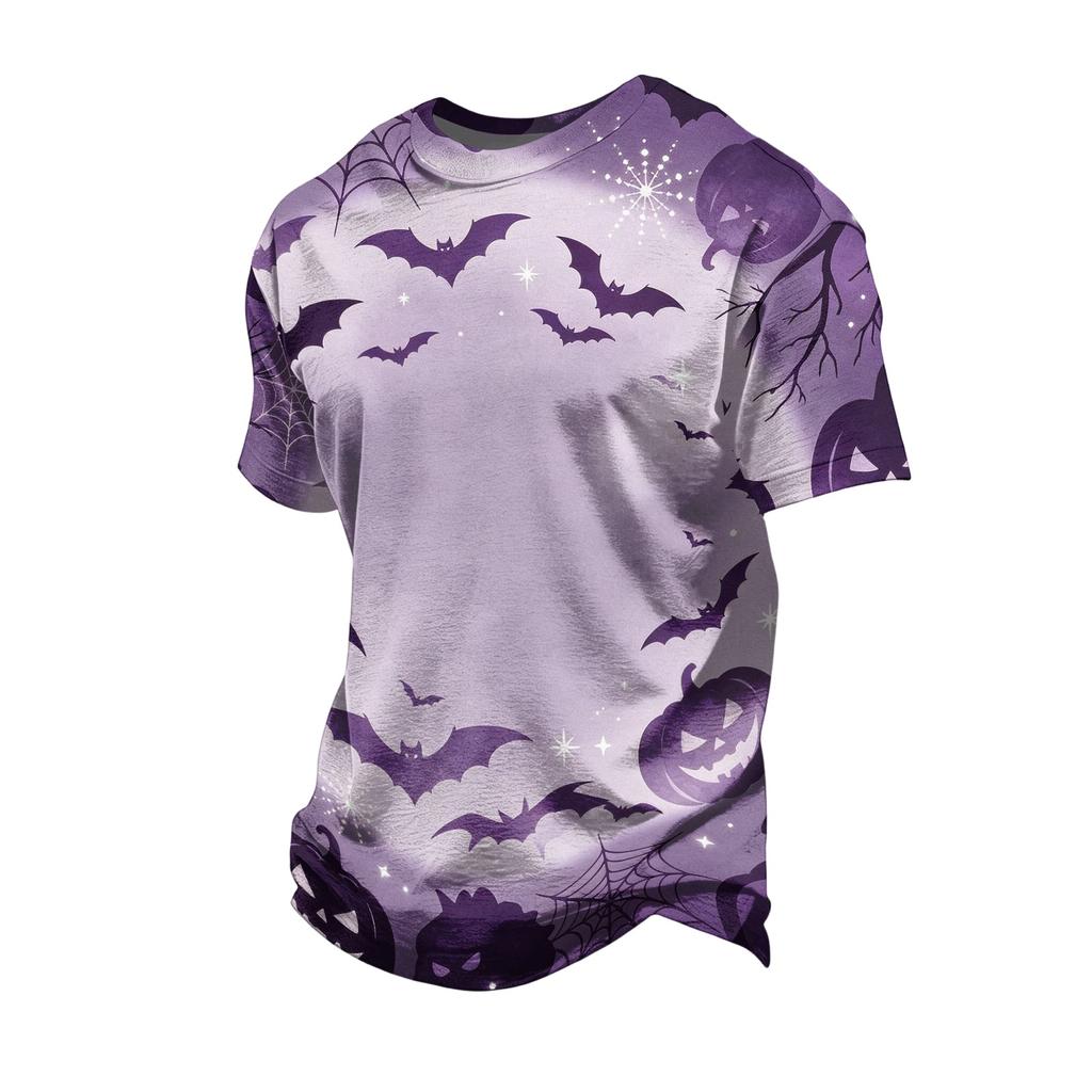 Men's Halloween Vintage Short Sleeve T Shirt Loose Breathable Summer Sports Streetwear Casual Everyday Top Lightweight Comfortable Fit
