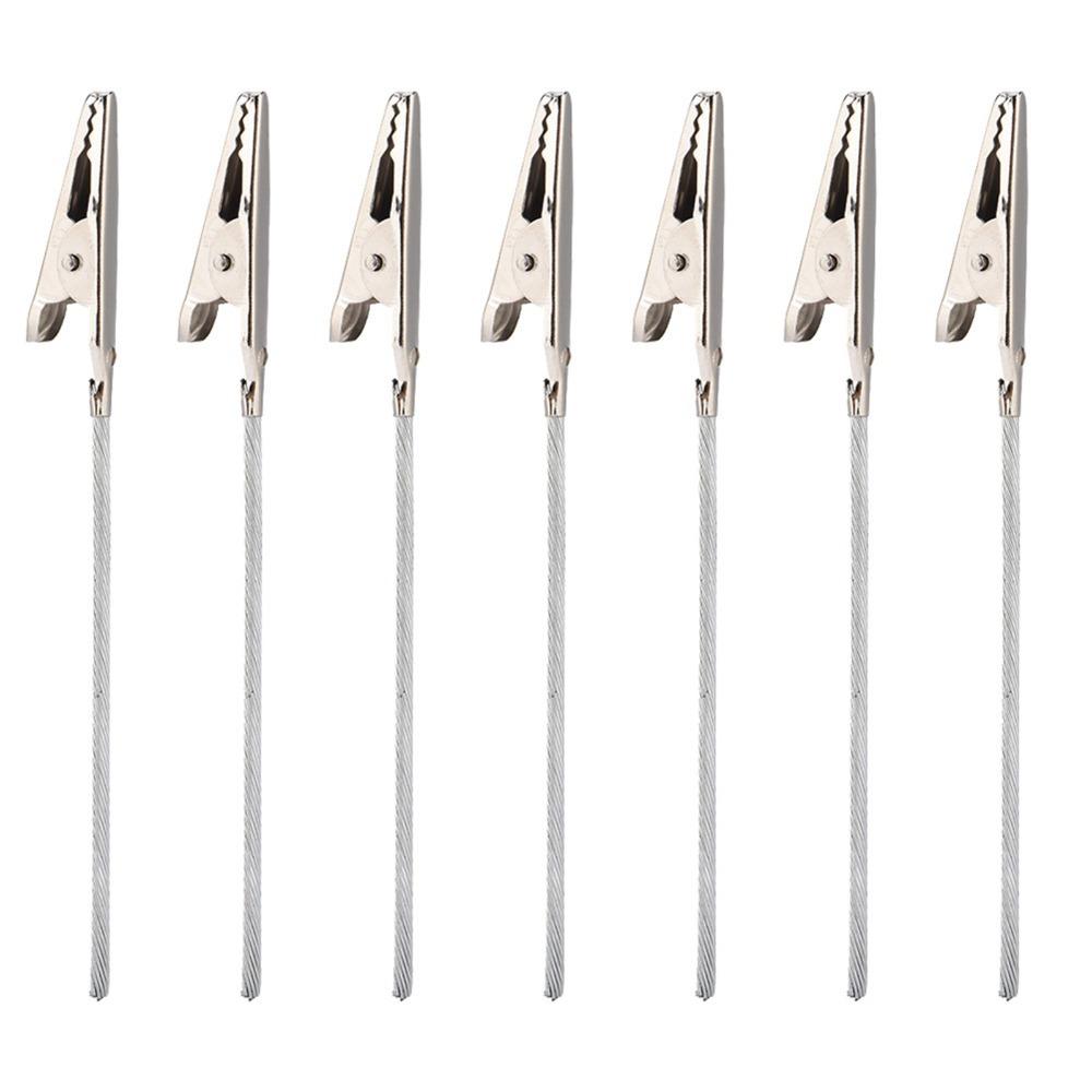 50 Pcs Long-Tailed Wire Alligator Clips Metal Iron Craft Wire Clamp Photo Memo Clips Note Holder
