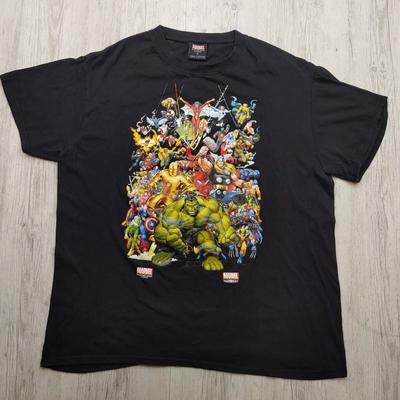 Marvel Comics Mad Engine 100% Cotton T-shirt Mens Tees Top Black XL Men's Avengers Hulk Wolverine Tee