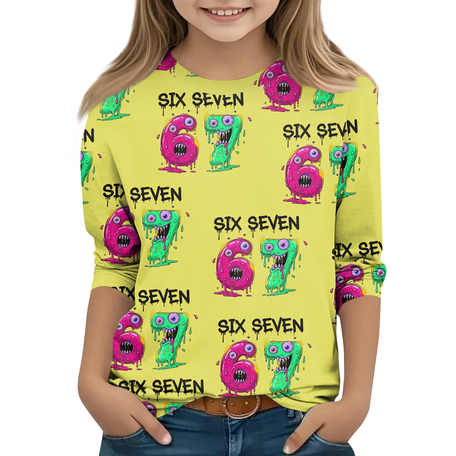 

Дитяча футболка з рукавом 3/4, повсякденна футболка з круглим вирізом, пуловер, блузка 160 жовтий