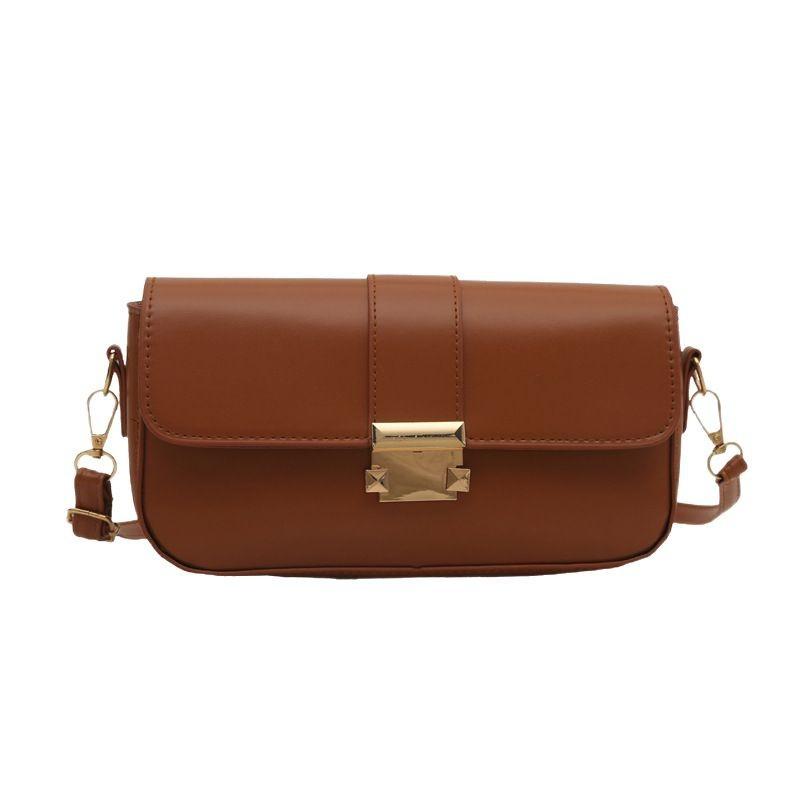French Temperament Small Square Bag Underarms New Solid Color Beautiful Korean Style Shoulder Bag Women's Commuting Simple Crossbody Bag