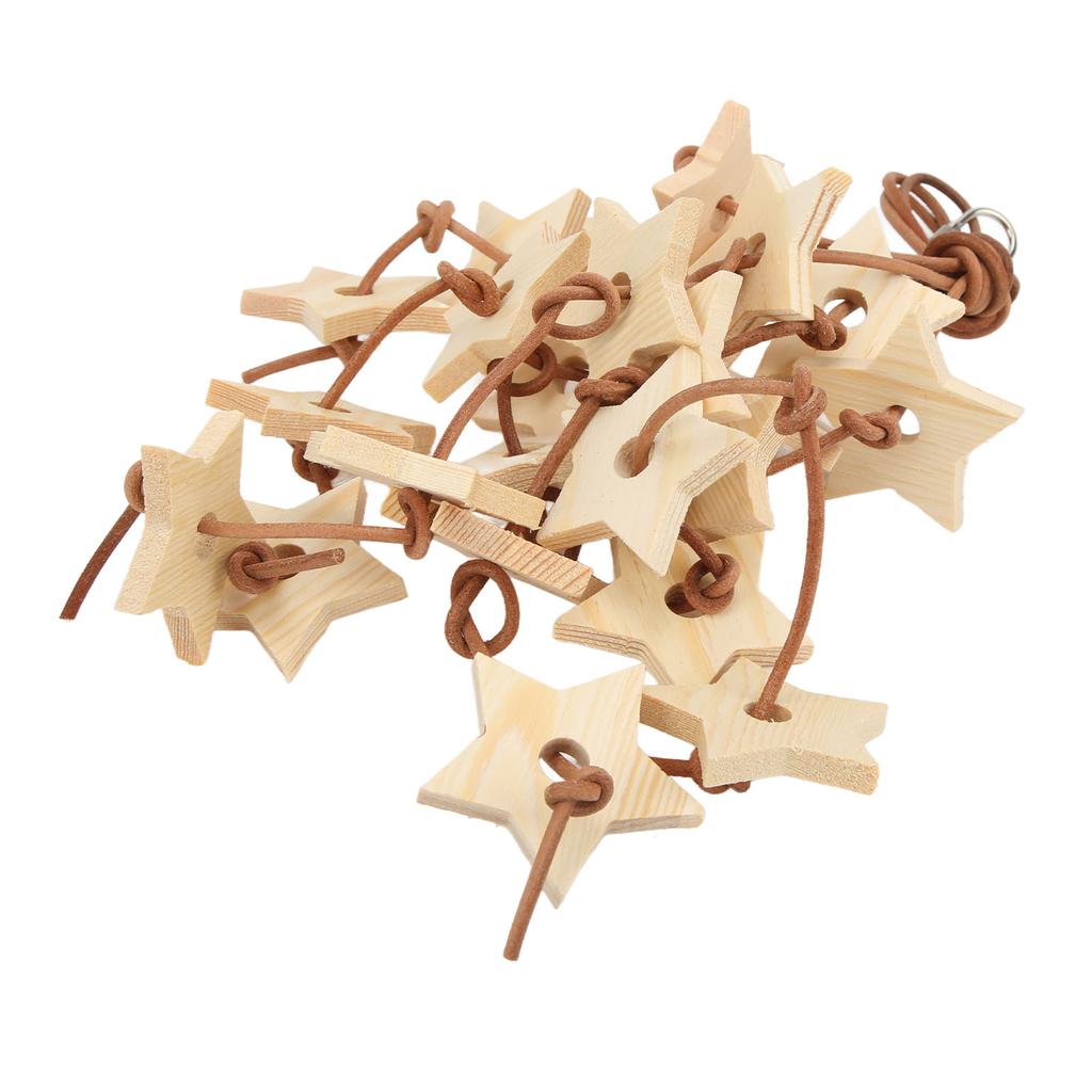 Bird Wood Star Toy Bite Resistant Parrot Wood Star Chewing Toy for Budgies Parakeet Cockatiel
