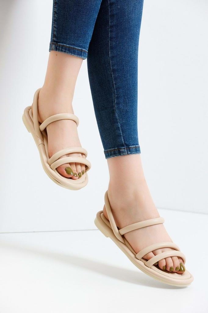 Women's Casual Sandals Comfortable Sole Flexible Sandals Beige