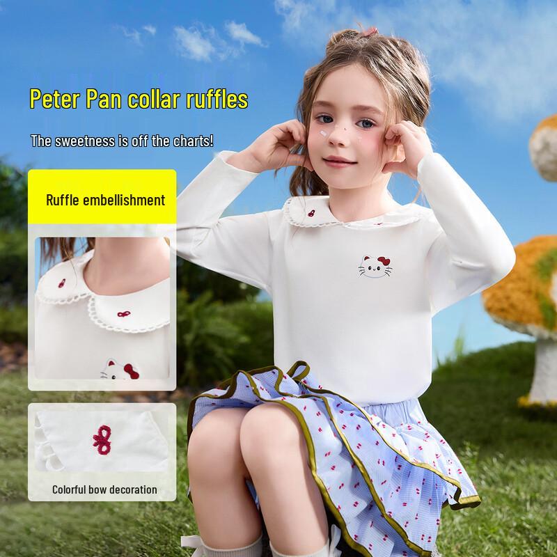 ASK JUNIOR Girls  Instant Cooling Doll Collar Long-Sleeve T-Shirt 110