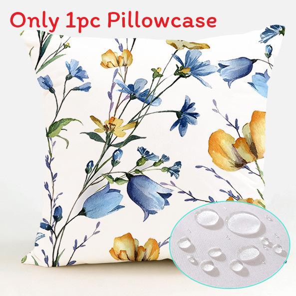 Polyester Waterproof Pillow Cover With Floral Pattern For Living Room Decor