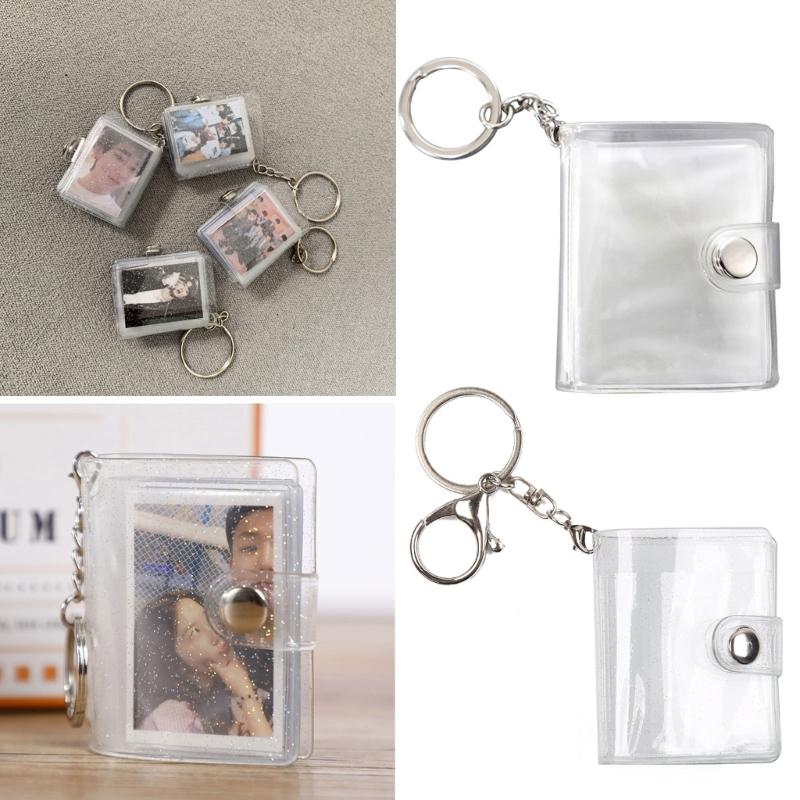 8 Pages Mini Photo Album Keychain Instant Picture Album Pendant Photo Storage Interstitial Pocket Keyring Lover Memory
