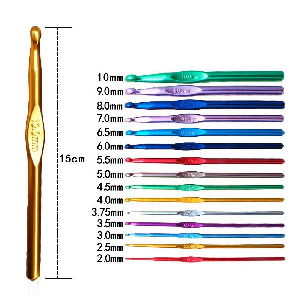 Comfortable Crochet Needles Set Multicolored Handle Crochet Knitting Knitting Needle  Sewing Tools