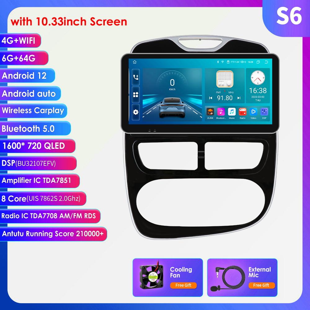 

8 + 128G Беспроводная связь Carplay 4G-LTE 2din Android Авторадио для Renault Clio 4 2012-2016 Автомобильный мультимедиа Стерео GPS Navi Аудио Видео BT Интеллектуальный экран S6 8Core 6G 64G