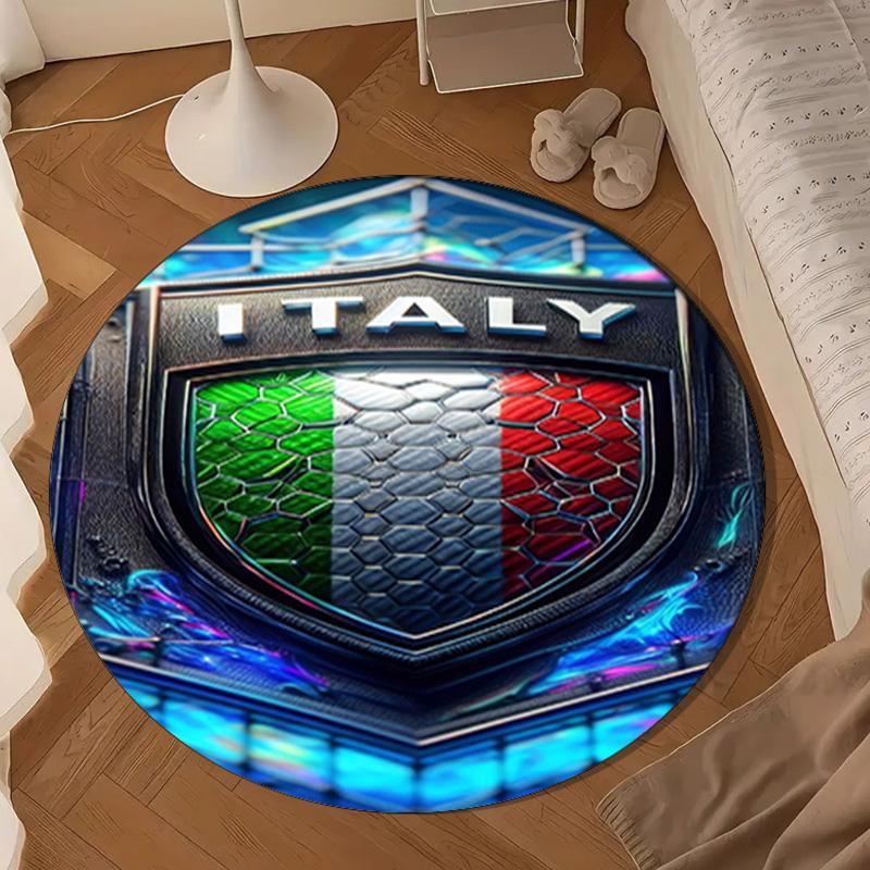 Italy Football Crest Round Mat Home Decor, Chair Rug For livingroom,Bedroom, Doormat Home Decor Birthday Gift Christmas Gifts