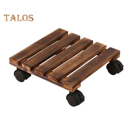 

Деревянный роликовый горшок для растений, грузоподъемность 40 кг, высокая устойчивость, многоцелевой, вращающийся на 360 градусов, для цветочных горок S темно-коричневого