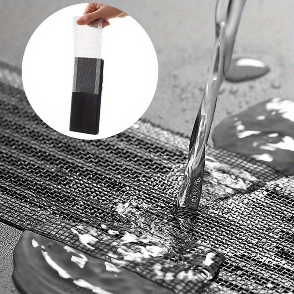 1 Roll 196.85inch Cutable Shower Drain Hair Catcher, Self-Adhesive Floor Drain Stickers, Disposable Mesh Sink Strainer Filter For Bathroom