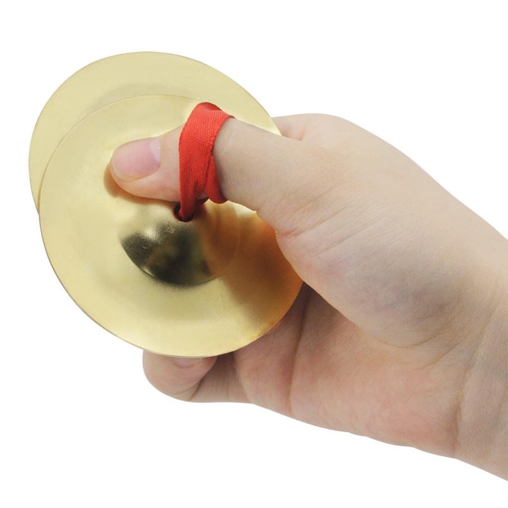 1 Pair Metal Cymbals Small Belly Dance Finger Dial Pads Children Musical Instrument Toy Metal Early Educational Baby Toy