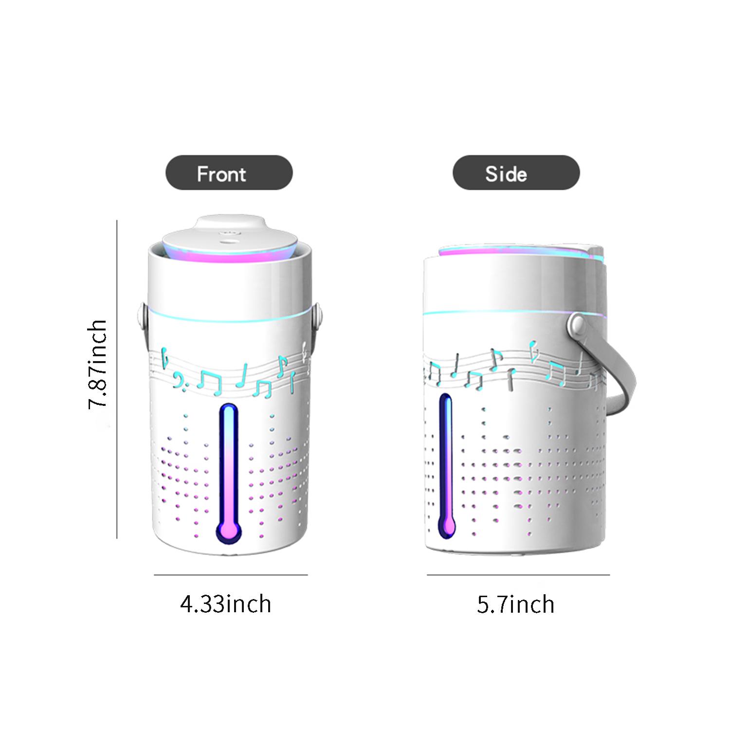 

1000mL Mist Humidifier Diffuser with Speaker Colorful Light Quiet Humidifier Essential Oil Diffuser Auto Shut-off Top Fill Humidifier for Be
