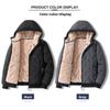 Cotton Jacket Men's Thick, Plus Size Men's Mid To Long, Down Cotton Jacket with Added Fleece and Increased Thickness for Warmth