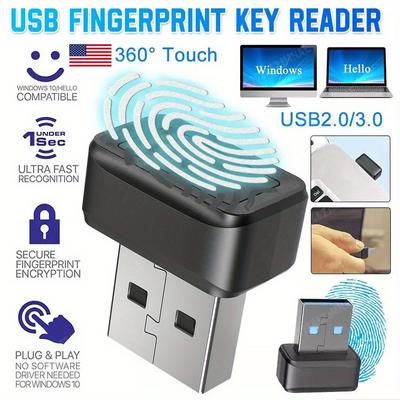 USB Fingerabdruck-Kartenleser FIDO U2F Biometrischer Mini-Sicherheitsschlüssel Dongle Windows