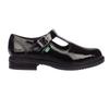 Kickers Girls Lach Patent Leather T-Bar Low Block Heel School Shoes