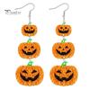 Stylish Acrylic Accessories for Costumes 1 Pair Halloween Earrings Women, Gothic Dangle Earrings, Lightweight Bat Pumpkin Skeleton Jewelry Spooky Drop