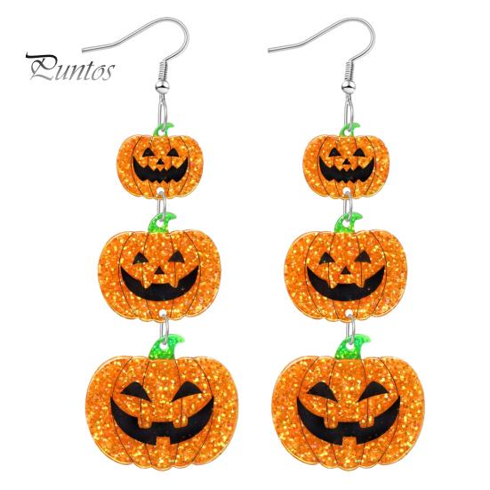 Stylish Acrylic Accessories for Costumes 1 Pair Halloween Earrings Women, Gothic Dangle Earrings, Lightweight Bat Pumpkin Skeleton Jewelry Spooky Drop