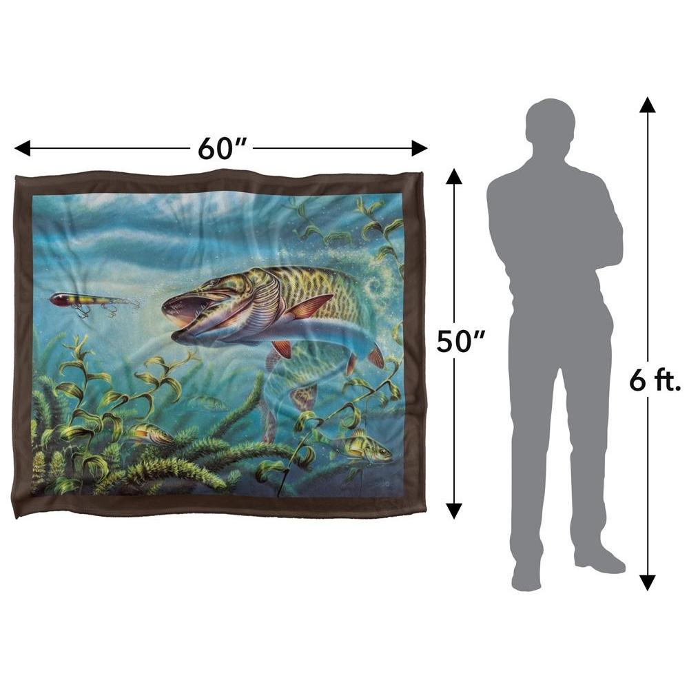JQ Licensing Provoked Musky Fishing Silky Supersoft Blanket