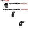 3" To 2'' (76-51mm) ID Straight/45 Degree/90 Degree Reducer Silicone Hose Black Turbo/Intake Coupler Pipe