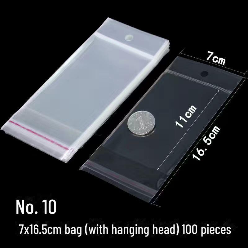 

Прозрачный самоклеящийся мешочек для украшений Spot Opp с напечатанным логотипом и отверстием для подвешивания сережек и ожерелий 5*31 (Inner 5*26), 7 silk