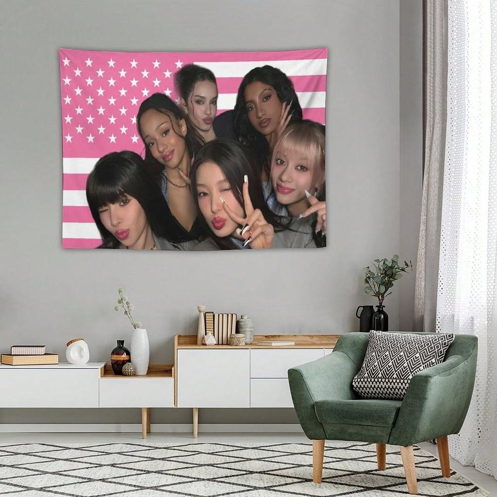 Music Poster Tapestry KATSEYE Flag For Living Room Bedroom Wall Hanging For Friends Fans Gift